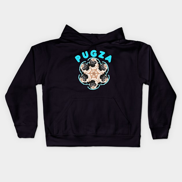 Pugza, It Ain't Pizza. It's PUGZA! Funny Design For Pug Mommy/Daddy/Pug Lover Kids Hoodie by A -not so store- Store